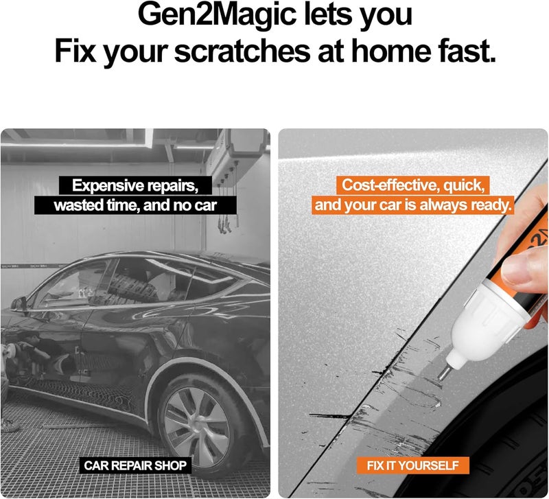 Gen2Magic Mineral White Metallic Touch Up Paint Pen Kit for BMW [Clear Coat Included], A96 Color Match for Scratches, Rock Chips, Bumper Dings, Easy Scratch Repair & Rust Remover for BMW Owners - Image 5